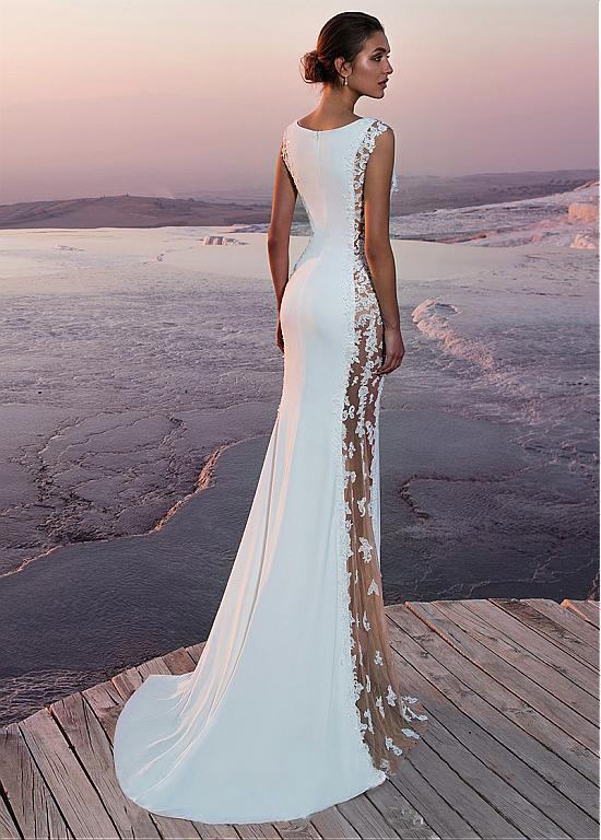 Cross-border European and American Evening Dress Lace Stitching Super Long Dress Vacation Sexy Hollow Female Amazon Factory