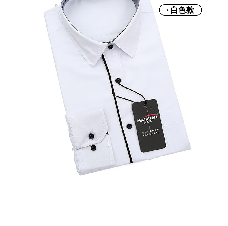 Slim-fit Business Dress Men's Shirt Fashionable Printed Thin Casual Shirt Youth Long-sleeved Fashionable All-match Top for Men