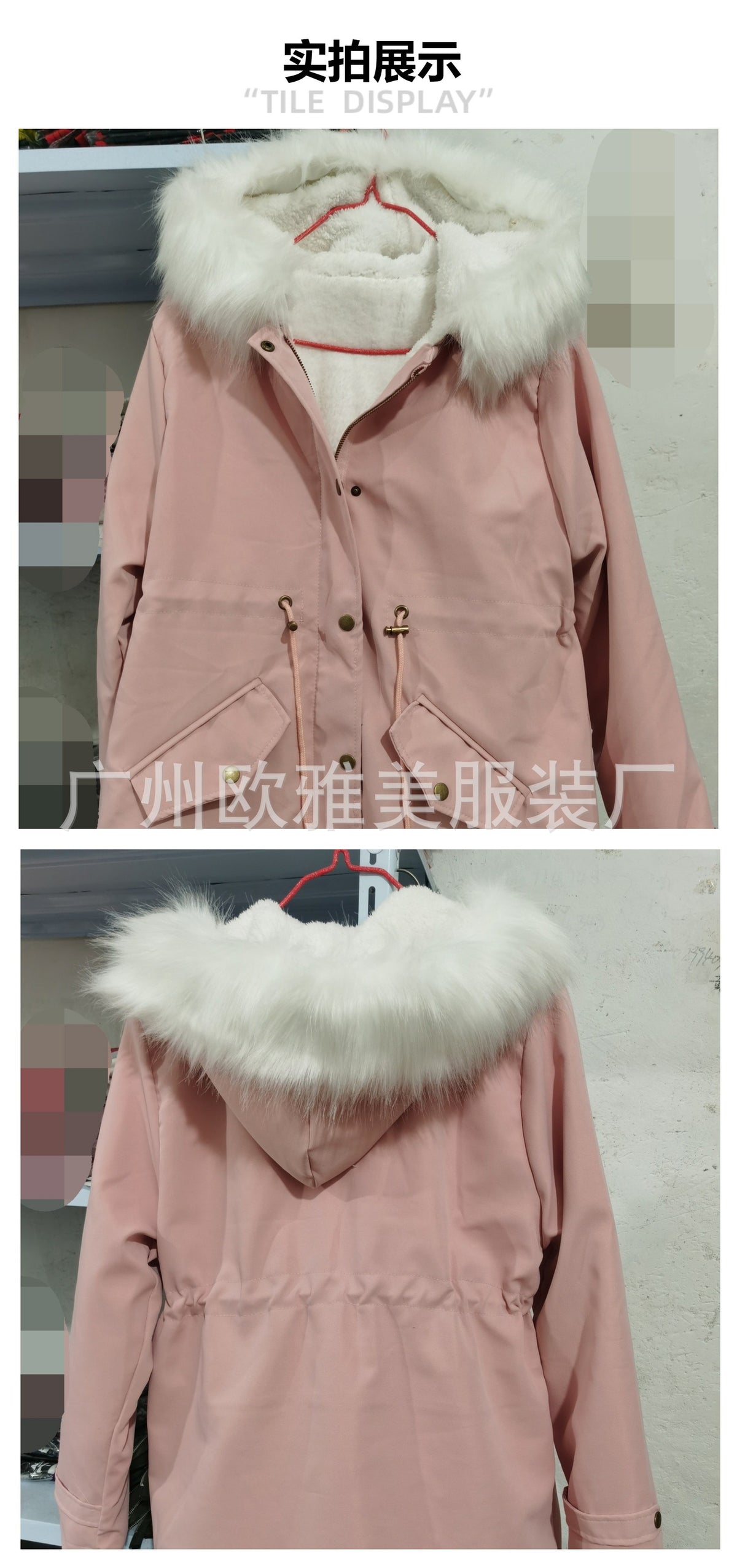 Autumn and Winter Hot Selling Export New Large Size Cotton Outwear Hooded Fur Collar Waist Thickeneded Mid-Length Women's Cotton Outwear
