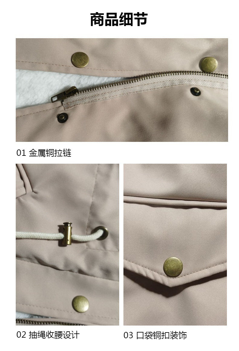 Autumn and Winter Hot Selling Export New Large Size Cotton Outwear Hooded Fur Collar Waist Thickeneded Mid-Length Women's Cotton Outwear