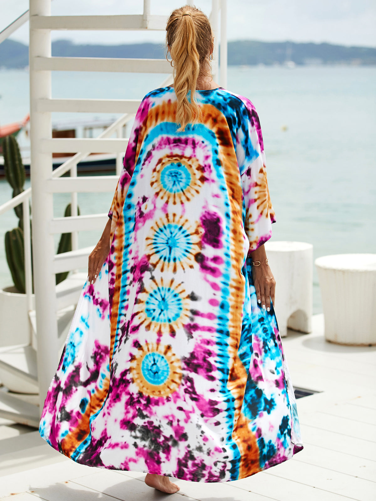 2023 New European and American Cotton Print Beach Jacket Sexy Sun Protection Cardigan Holiday Bikini Overshirt Women