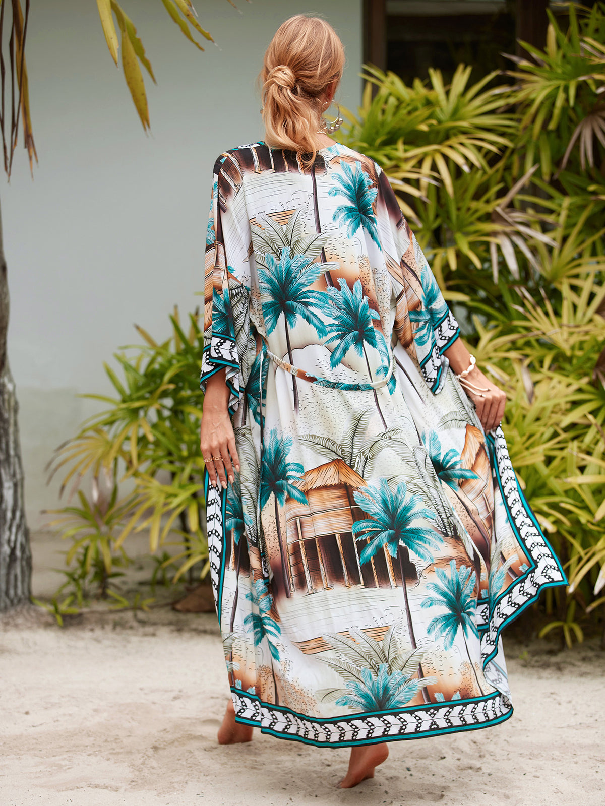 2023 New European and American Cotton Print Beach Jacket Sexy Sun Protection Cardigan Holiday Bikini Overshirt Women