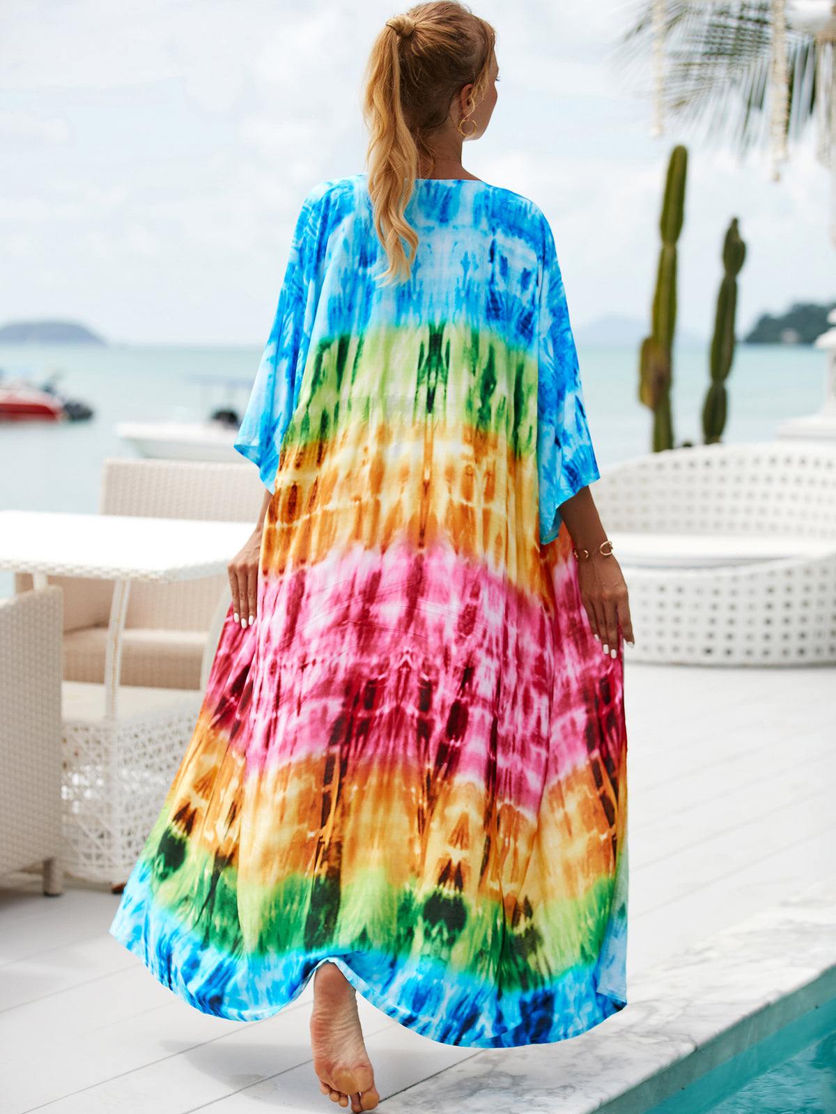 2023 New European and American Cotton Print Beach Jacket Sexy Sun Protection Cardigan Holiday Bikini Overshirt Women