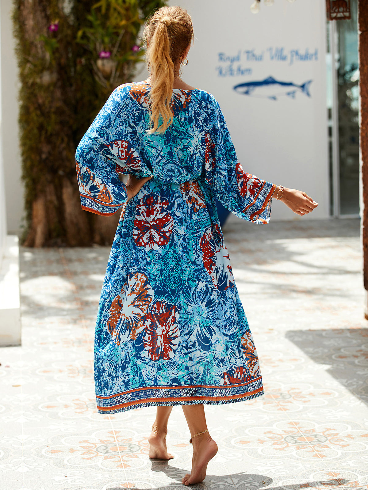 2023 New European and American Cotton Print Beach Jacket Sexy Sun Protection Cardigan Holiday Bikini Overshirt Women