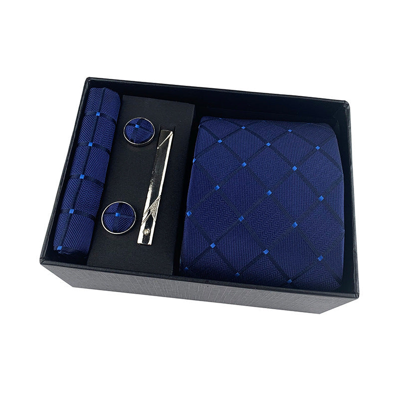 Factory Wholesale Men's Tie Business Dress Wedding Photo Suit Accessories Tie Cufflinks Square Tie Gift Box